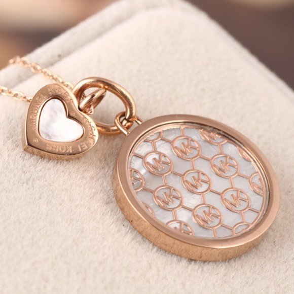 Michael Kors Round Shell Pendant Necklace - Picture 2 of 8